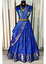 Silk Blue Festival Wear Weaving Lehenga Choli